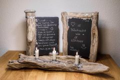 Schwemmholz Schiefertafel